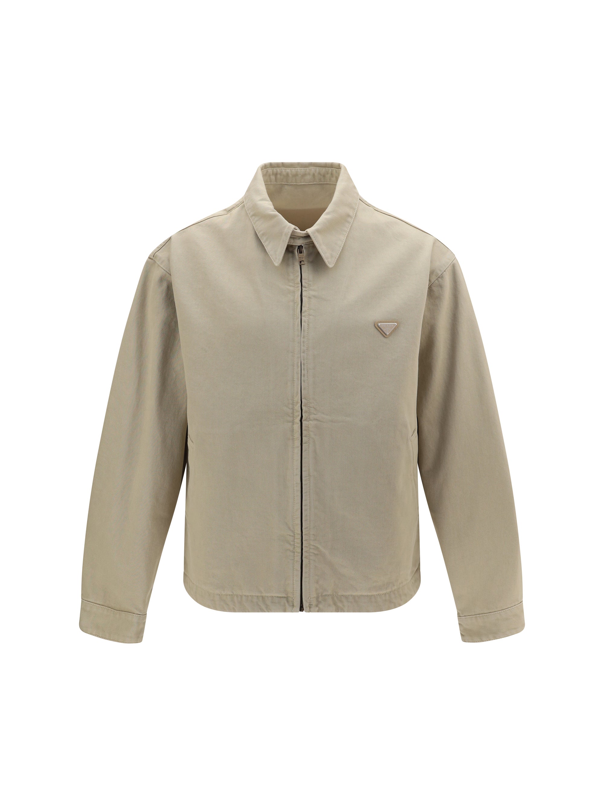 Prada Garment-Dyed Cotton Jacket — Beige