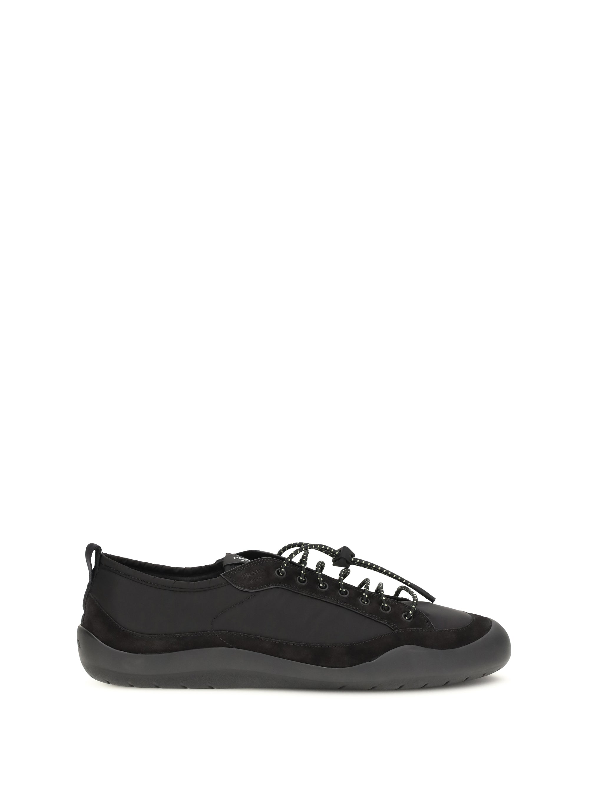 Prada Leather and Fabric Sneaker — Black