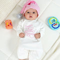 Conjunto de pelele y gorro de algodón 100% con nombre bordado personalizado Santa's Little Princess Baby Shower Christmas Gift for Baby Girls