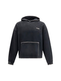 Found Stitched Details Hoodie Sweatshirt — Black