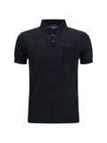 Aragona Cashmere Short-Sleeve Cotton Polo — Black