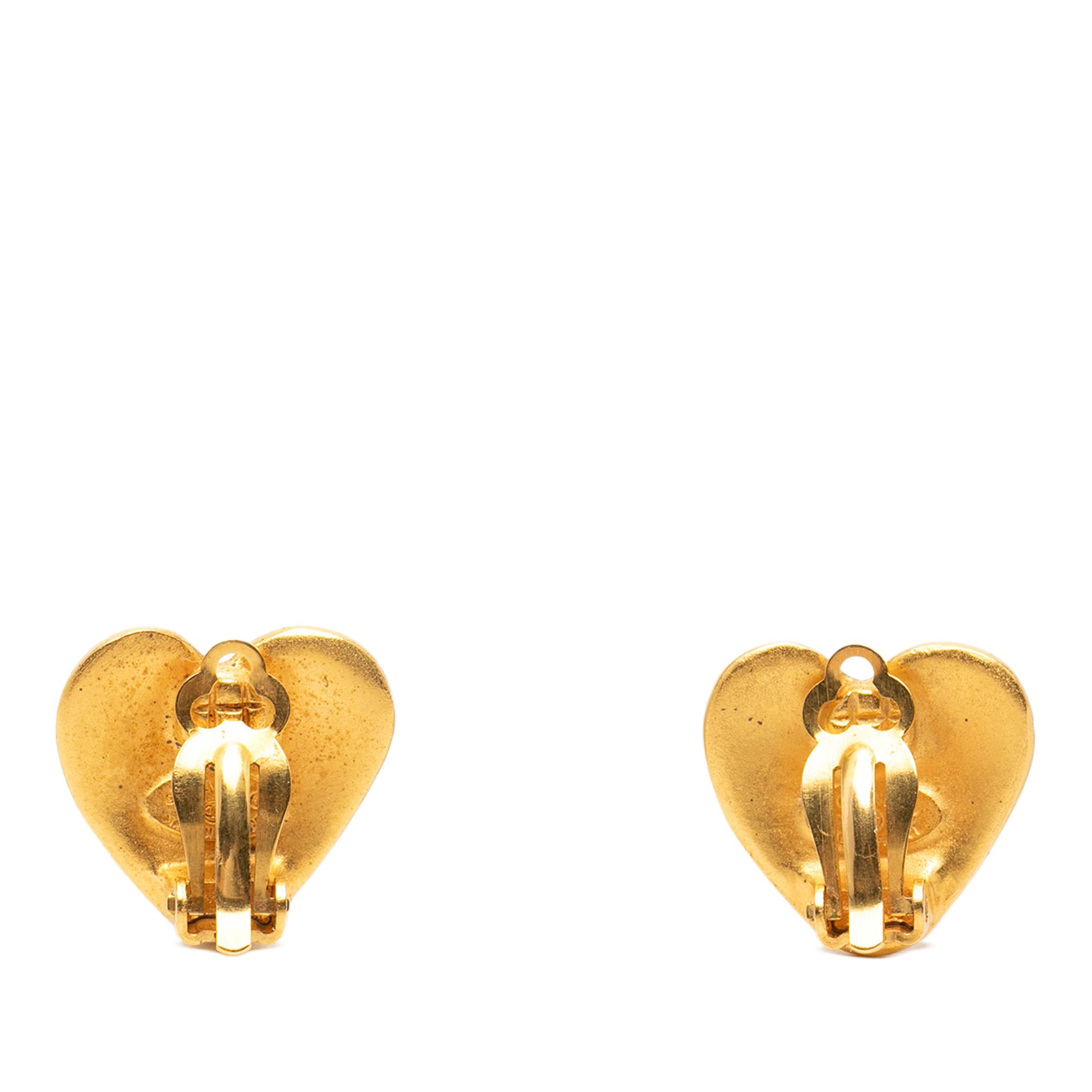 CC Gold Plated Heart Clip On Earrings