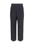 Valentino Polka-Dot Crêpe de Chine Trousers — Black
