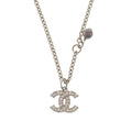 CC Brass and Strass Faux Pearl Pendant Necklace