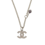 CC Brass and Strass Faux Pearl Pendant Necklace