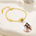 Personalizada Foto Micro-Proyección Delicada Cruz Cristiana Pulsera Bautizo Regalo para Abuela Cristiana Mujer