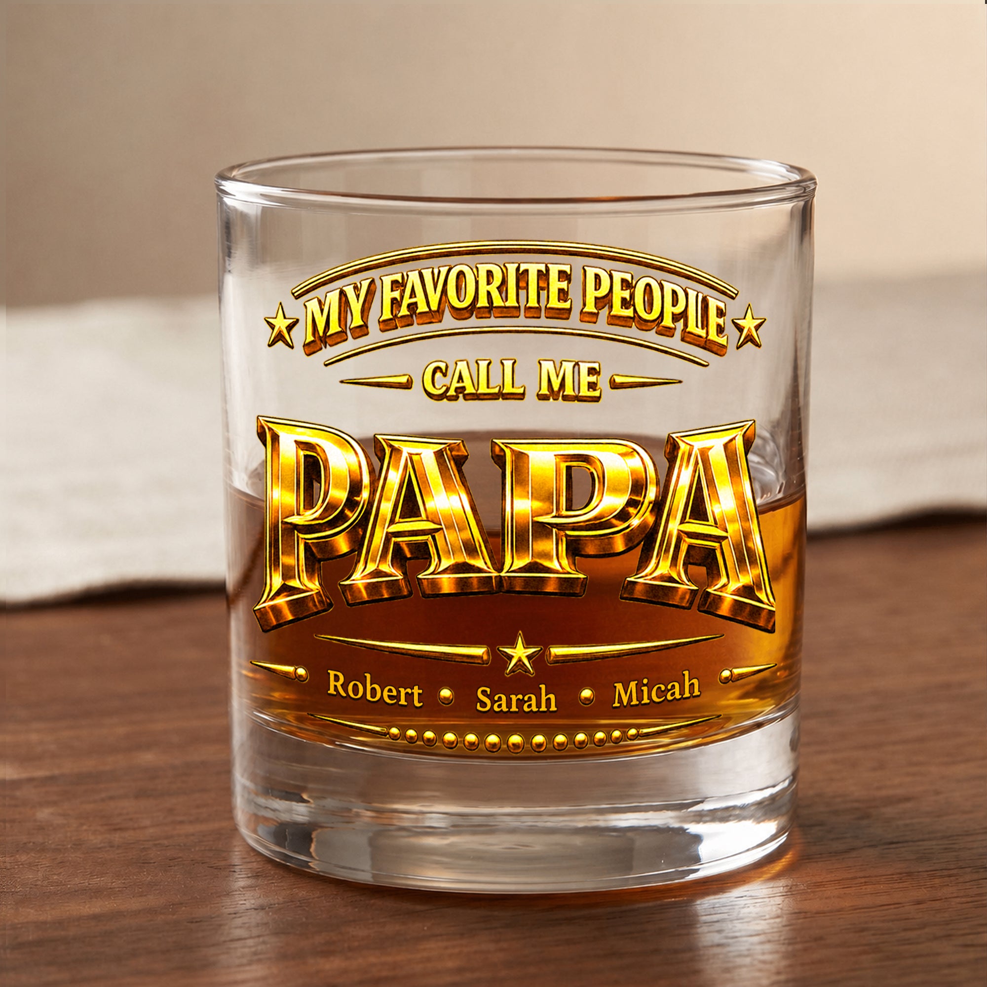 Vaso de Whisky Old Fashioned con Nombre Personalizado My Favorite People 10 oz Regalo de Cumpleaños del Día del Padre para Hombre Aficionado al Whisky