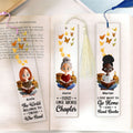Personalizado lindo personaje de dibujos animados de lectura de acrílico borla marcador con nombre y texto de cumpleaños regalo de graduación para los amantes del libro Amigos