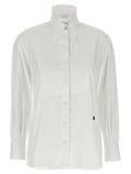 Alexander McQueen Pleated Plastron Tuxedo Shirt — White