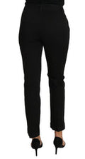 Women's Black Dress Cropped Straight Pants Cotton