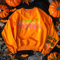 Sudadera personalizada efecto neón murciélago estrella elemento con título y 1-6 nombres multicolor disponible disfraz de Halloween regalo de vacaciones para mamá abuela