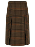 Saint Laurent Prince of Wales Skirt — Brown