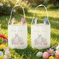 Personalizado Feliz Pascua lindo conejito de Pascua Huevo de Pascua Orejas de conejo cesta con el nombre de la caza del huevo Fiesta de Pascua de regalo para los niños las niñas