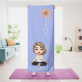 Personalizada Nacimiento Flor Caricatura Personaje Super Absorbente Toalla de Yoga con Nombre Accesorios Deportivos Regalo de Cumpleaños para Amantes del Yoga Mujeres