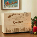 Personalizada Navidad Patrón de madera Caja de almacenamiento de memoria con el nombre Aniversario Nochebuena Regalo para la Familia Amigos Niños
