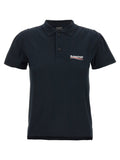 Polo Balenciaga in piqué con logo ricamato — Nero