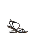 Women's Multicolor Leather Flat Sandals