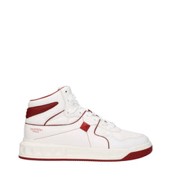 Men's White Leather High Top Sneakers