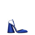 Women's Blue Satin Platform Sandals