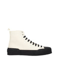 Men's Beige Fabric High Top Sneakers