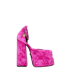 Women's Pink Velvet Platform Sandals