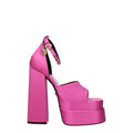 Women's Pink Satin Platform Sandals