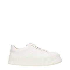 Men's White Fabric Platform Sneakers
