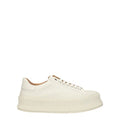 Women's White Fabric Platform Sneakers