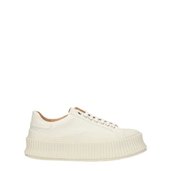 Women's White Fabric Platform Sneakers