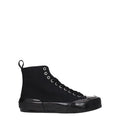 Women's Black Fabric High Top Sneakers