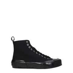 Women's Black Fabric High Top Sneakers