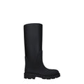 Women's Black Cotton Rain Boots