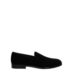 Men's Black Velvet Slip-On Loafers