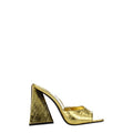 Women's Gold Leather Platform Sandals