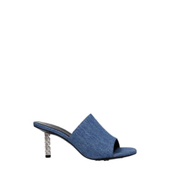 Women's Blue Fabric Platform Sandals