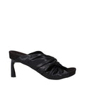 Women's Ruched Eco Leather Heel Sandal Black
