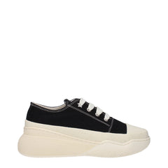 Women's Black Fabric Chunky Sneakers