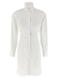 Alexander McQueen Tuxedo Chemisier Dress — White