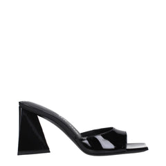 Women's Patent Leather Heel Sandal Black