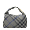 Women's Check Patterned Polyamide Shoulder Bag Gray