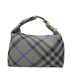 Women's Check Patterned Polyamide Shoulder Bag Gray
