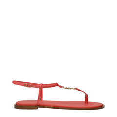 Women's Pink Leather Flip-Flop Sandals