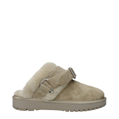 Women's Green Leather Slippers