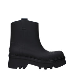 Women's Black Cotton Ankle Boots