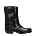 Women's Black Leather Ankle Boots