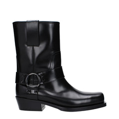 Women's Black Leather Ankle Boots