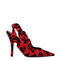 Women's Animal-Print Fabric Heel Red