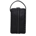 Men's Stud-Embellished Leather Clutch Black