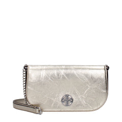 Women's Gold Leather Crossbody Bag