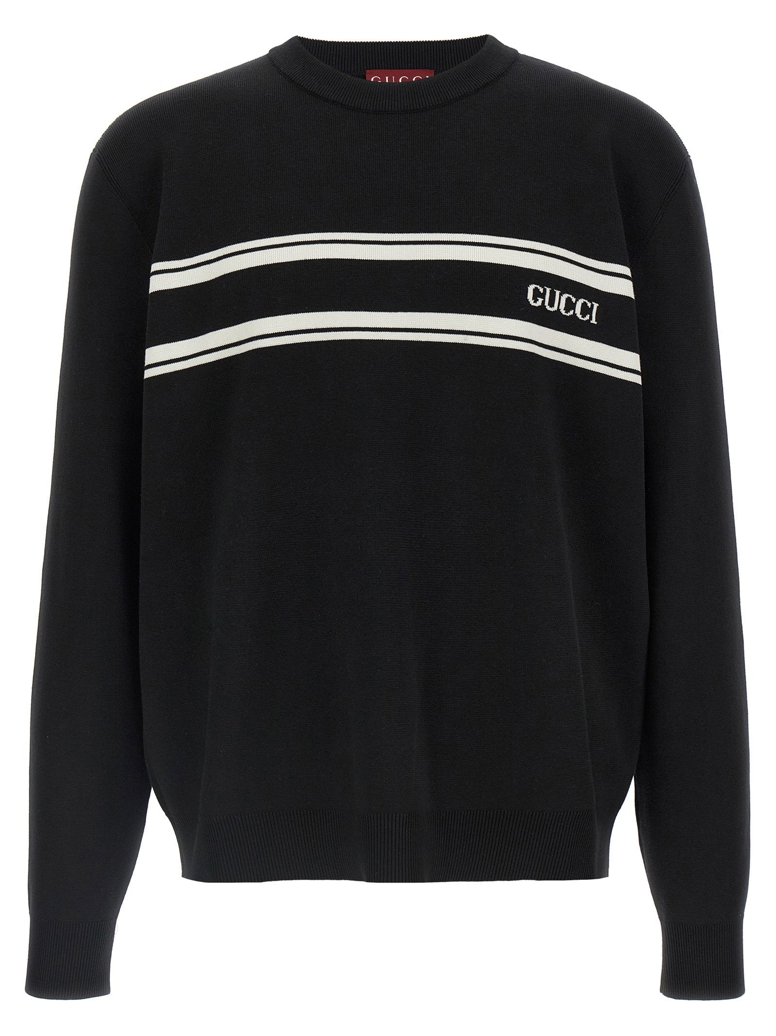 Gucci Logo-Intarsia Cotton Silk Sweater — Black
